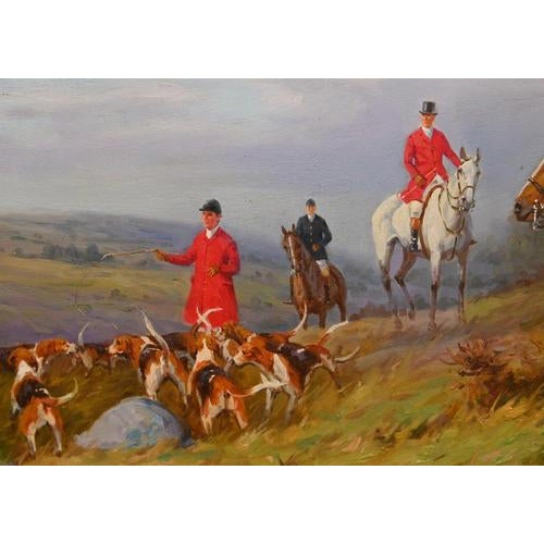 Levine, English Fox Hunt, Oil Painting, Framed For Sale - Image 5 of 11