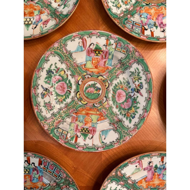 Vintage Set of 7 Famille Rose Plates For Sale In Little Rock - Image 6 of 11