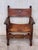 19th Spanish Colonial Throne Armchair with Leather For Sale - Image 17 of 18