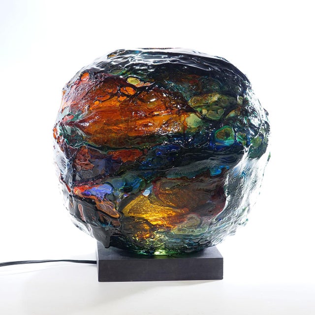 Gae Aulenti Large Spherical Vase Geacolor by Gae Aulenti for Venini, Murano, 1997 For Sale - Image 4 of 11