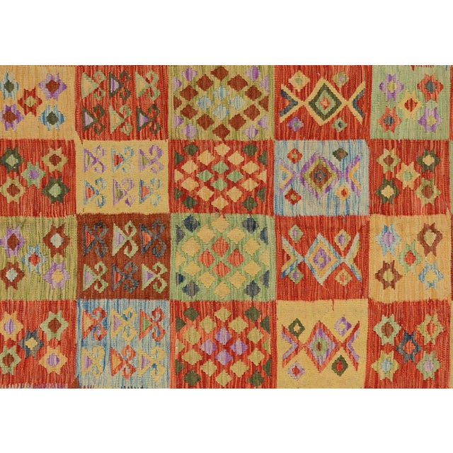 Textile 1990s 1990s Kilim Red Gray Wool Rug - 6'8" X 10'3" For Sale - Image 7 of 7