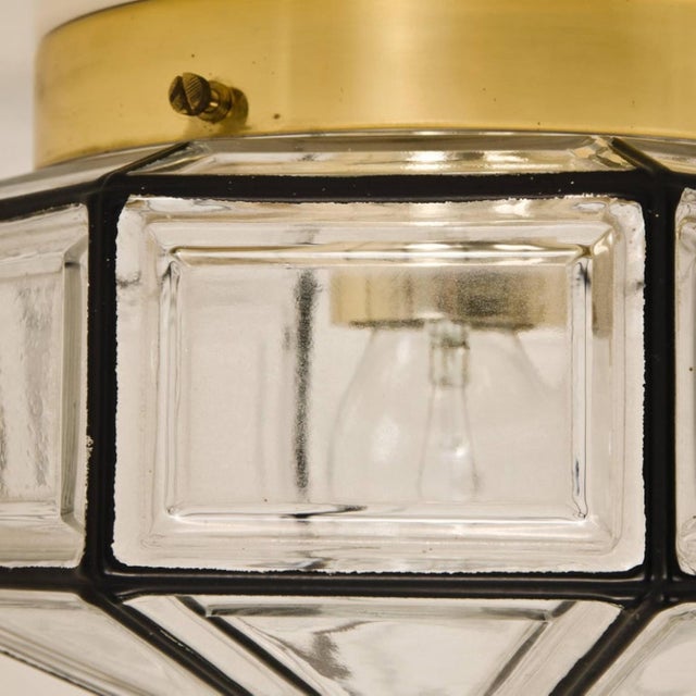 Iron and Clear Glass Flush Mount or Wall Light attributed to Limburg, 1970s For Sale - Image 10 of 15