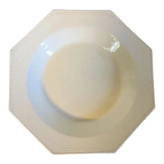 Antique French Montereau Creamware Octagonal Soup Bowl Plate For Sale