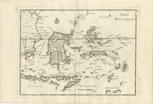 Antique French Engraved Map of the Moluccas & Celebes, Le Rouge, 1750s