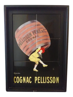 Vintage Pellisson Pere & Co. Cognac Tile Artwork