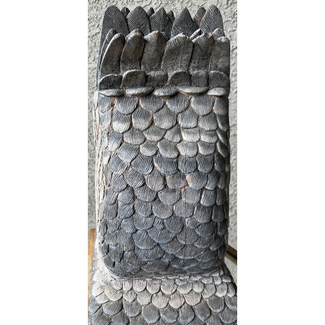 Circa 1991 Stylistic Hand Carved Wooden "Golden Eagle Head" Bust - Santa Fe, New Mexico For Sale - Image 9 of 18