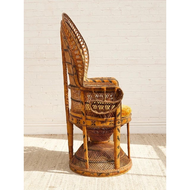 Vintage 1970s Wicker Peacock Chair For Sale - Image 10 of 11