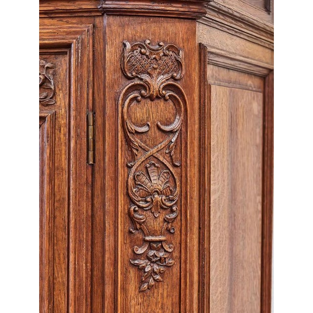 Liège Carved Oak Cabinet For Sale - Image 9 of 14