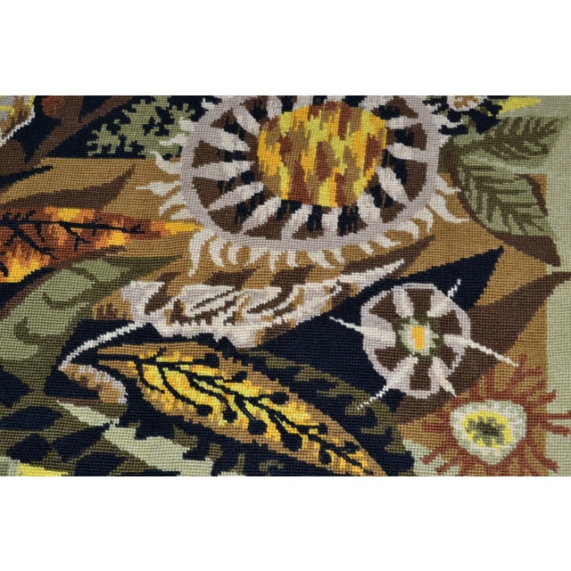 1960s Jean-Claude Duprez Handwoven French Wool & Cotton Tapestry Fall Leaves 1960 For Sale - Image 5 of 10