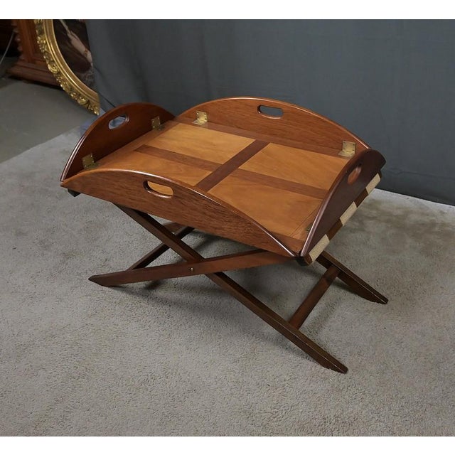 Mahogany Folding Butler Table, 1940 For Sale - Image 4 of 18