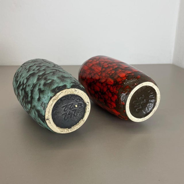 Super Color Crusty Fat Lava Vases from Scheurich, Germany, 1970s, Set of 2 For Sale - Image 18 of 18