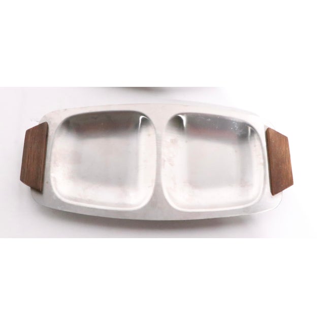 Mid-Century Modern Mid 20th Century Mid Century Stainless Steel Trays Made in Denmark - 2pcs For Sale - Image 3 of 9