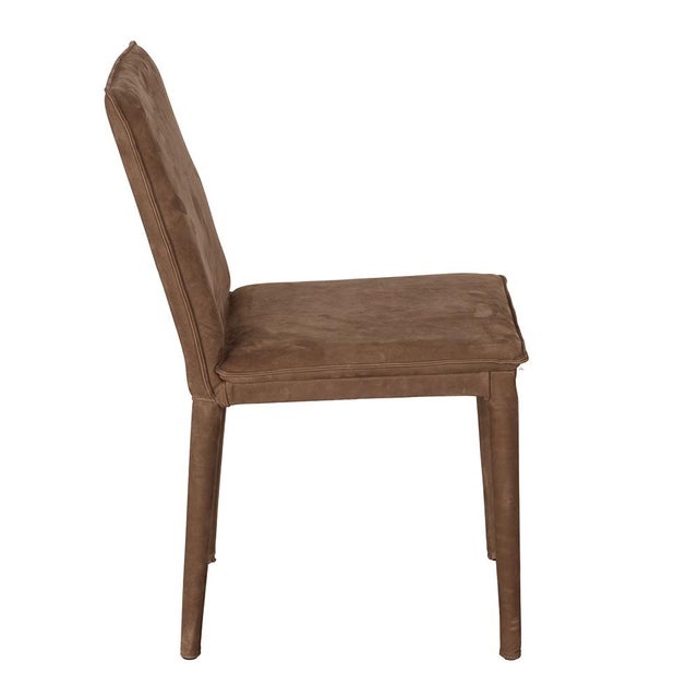 Mid-Century Modern NOIR Georgia Dining Chair, Orris Brown Leather For Sale - Image 3 of 6