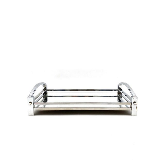 Jacques Adnet Modernist Mirrored Tray by Jacques Adnet for Maison Adnet, France, 1940-1950 For Sale - Image 4 of 18