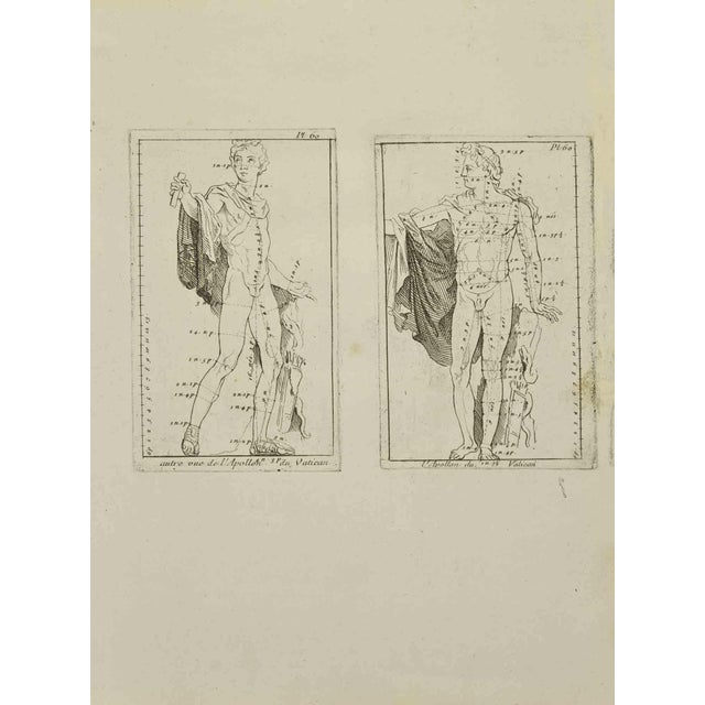 Jean François Poletnich, Apollon, Etching, 18th Century For Sale