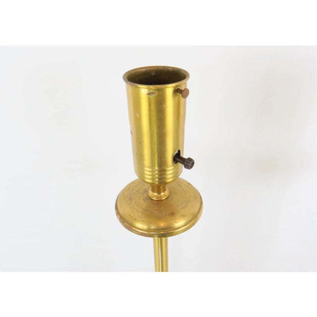 Metal Vintage 1940s Art Deco Solid Brass Floor Lamp Torchères - a Pair For Sale - Image 7 of 11