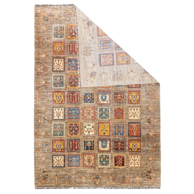 Contemporary Gabbeh Rug 6'10'' x 9'11''. Wool pile rugs, usually scatter formats, woven by the Qashghai tribes of SW...