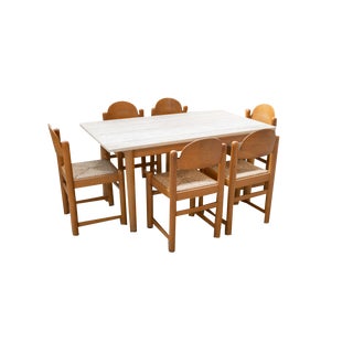 Table and Chairs by Hank Lowenstein, 1970s, Set of 7 For Sale