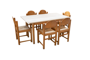 Table and Chairs by Hank Lowenstein, 1970s, Set of 7