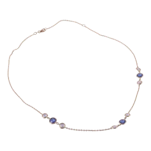 Early 21st Century Blue & White Sapphire 18K Necklace