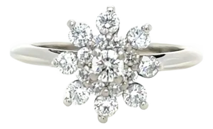 Tiffany & Co. Platinum Diamond Flower Ring 0.60ct 4.54g, Size 5.25