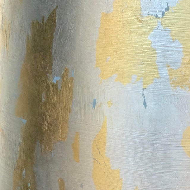 1990s Berman Palm Frond Lamp, Bespoke Gilded Shade, Newly Painted For Sale - Image 9 of 16