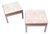 Mid-Century Modern Pair Low Profile Square Marble Top Side End Tables Stand MINT For Sale
