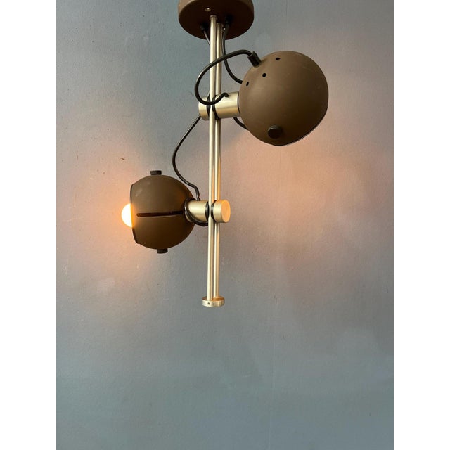 Vintage Space Age Brown Ceiling Light For Sale - Image 4 of 12