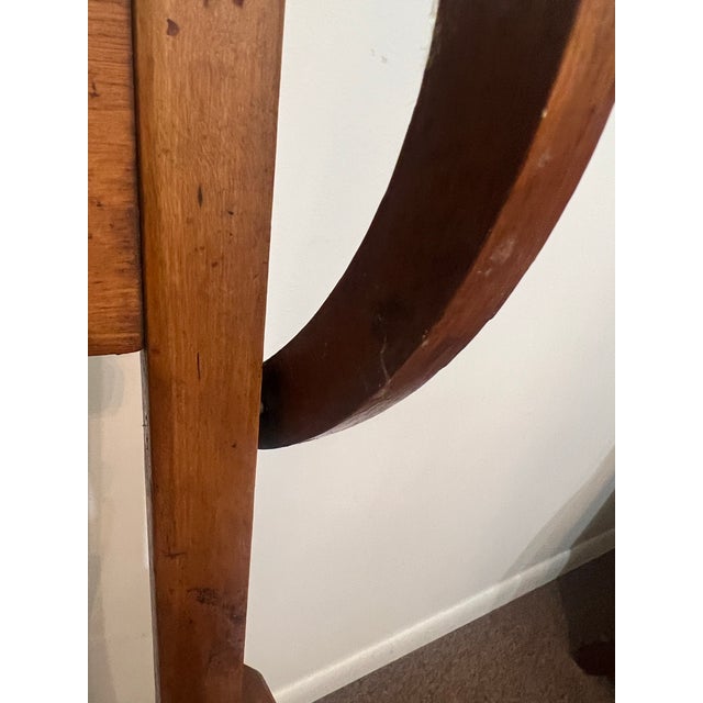 1900 - 1909 Early American Oak Mission Style Folk Art Wooden High Chair For Sale - Image 5 of 12