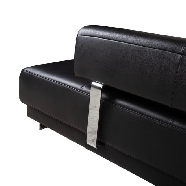 Black Brand Face Corner Sofa in Black Leather from Ewald Schillig For Sale - Image 8 of 18