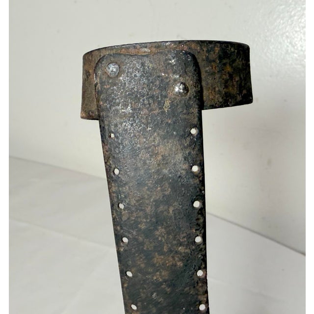 Gothic Rare Antique Early 19th Century \ Wrought Iron Wood Childs Leg Foot Brace Cast For Sale - Image 3 of 13