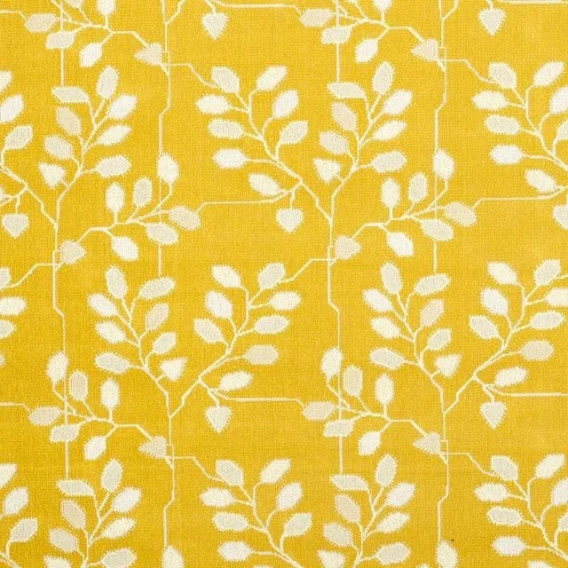 Sample - Schumacher X Neisha Crosland Tumble Weed Epingle Fabric in Buttercup For Sale