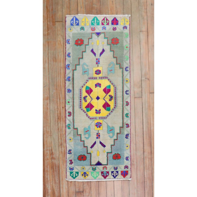 Beige Vintage Dazzling Turkish Anatolian Rug - 1'8" x 3'11" For Sale - Image 8 of 8