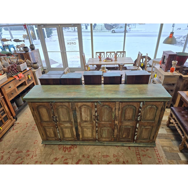 Reclaimed Wood Cabinet With Shelves, Storage, 92" Long. For Sale - Image 15 of 15