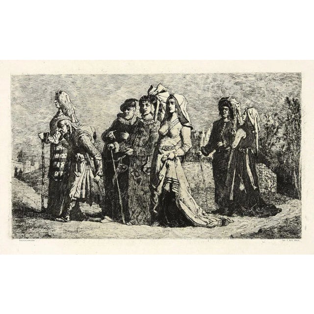 Wedding Procession is an original etching of paper realized by Jean Vandekerkhove in 1860 ca. Good conditions except for...
