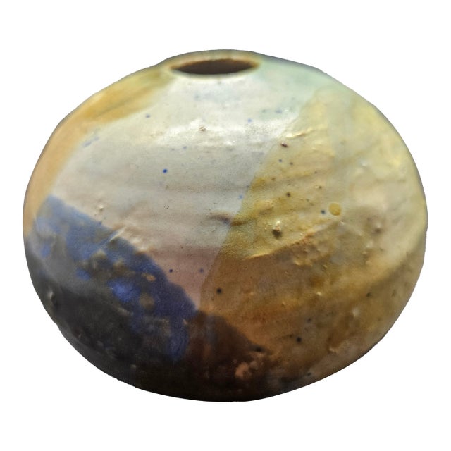 Handthrown Ball/Moon Vase, Signed For Sale