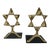 Modernist Judaica Polished Brass Star of David Bookends - A Pair For Sale