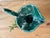 Vintage Sculptural Green Lava Glaze Ceramic Ewer With Scroll Handle For Sale - Image 15 of 18