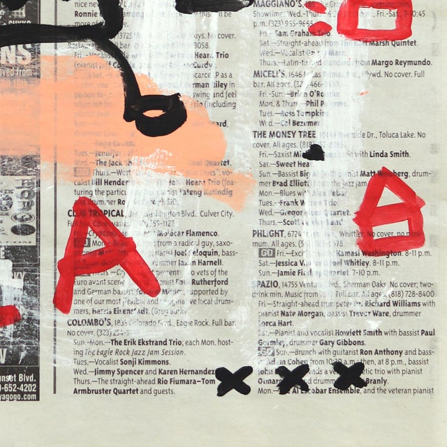 2020s Grin and Zap It - Abstract Figurative Whimsical Painting on Newspaper by Gary John For Sale - Image 5 of 6