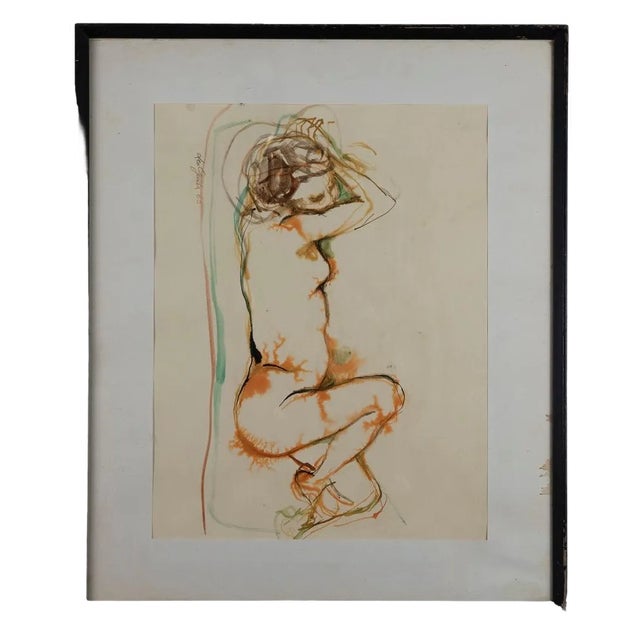 Leo Guida, Nude, Original Watercolor, 1960s For Sale