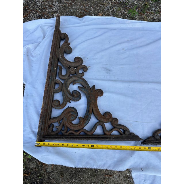 Set of Architectural Cast Iron Corbels- Matching Pair For Sale - Image 4 of 5