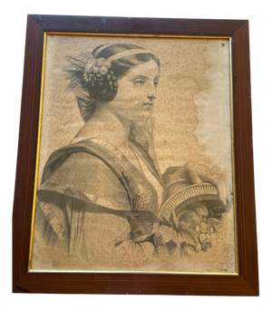 Portrait of Young Woman, 1800s, Cardboard, Framed
