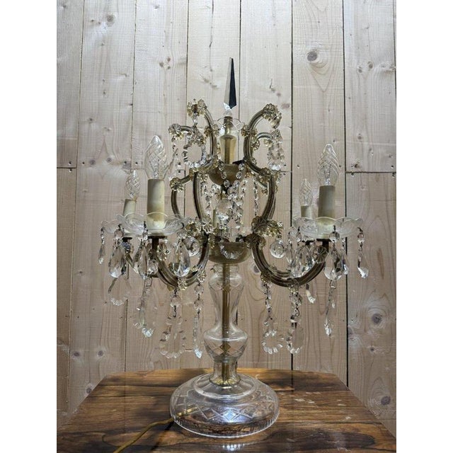 Large Bohemian Crystal Girandole For Sale - Image 4 of 7