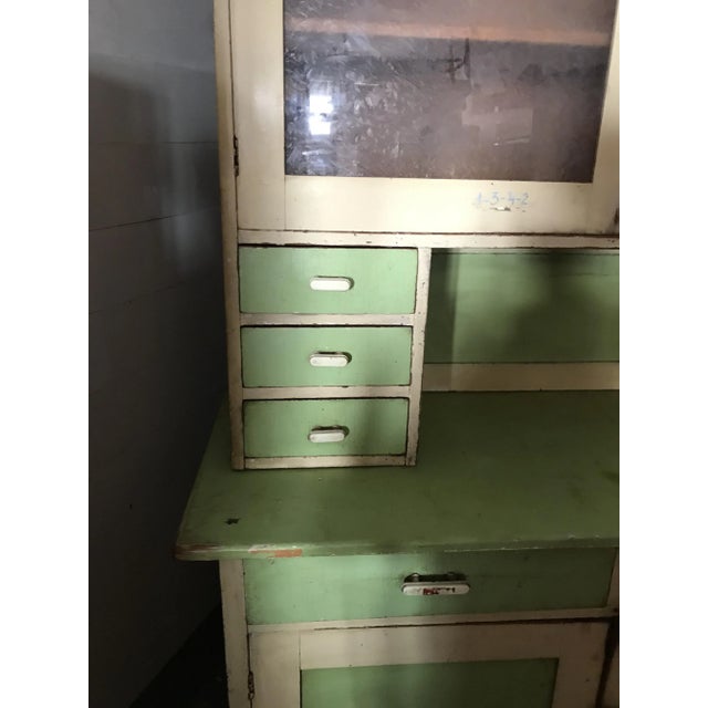 Vintage Glass & Painted Wood Kitchen Cupboard, 1930s For Sale - Image 10 of 12