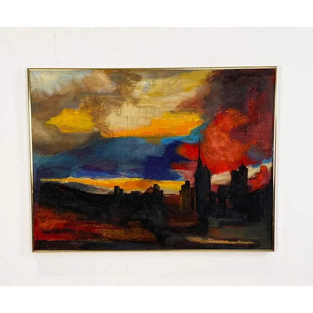 1950s City Scape, American Circa 1950 For Sale - Image 5 of 5