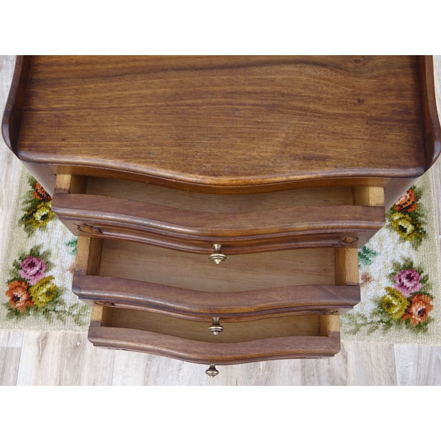Louis XV Walnut Bedside Table, 1960s For Sale - Image 9 of 18