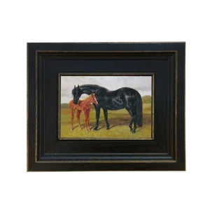Mare and Foal in Landscape Reproduction on Canvas Painting