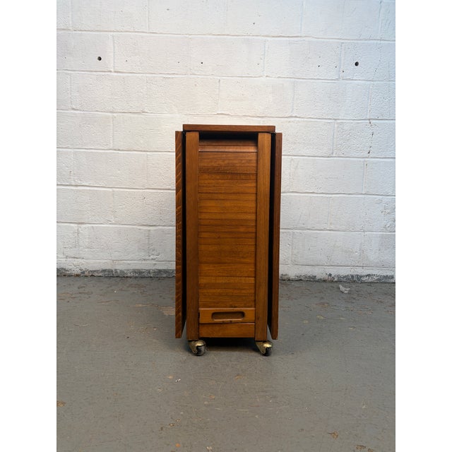 Mid 20th Century Drop Leaf Hide a Way Table W/ Four Folding Chairs For Sale - Image 12 of 18