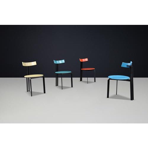 Postmodern Zeta Dining Chairs attributed to Harvink, Netherlands, 1980s, Set of 4 For Sale - Image 6 of 13