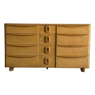 Heywood Wakefield Maple Dresser Wooden Lowboy Chest of Drawers Mid-Century Modern 1950s For Sale